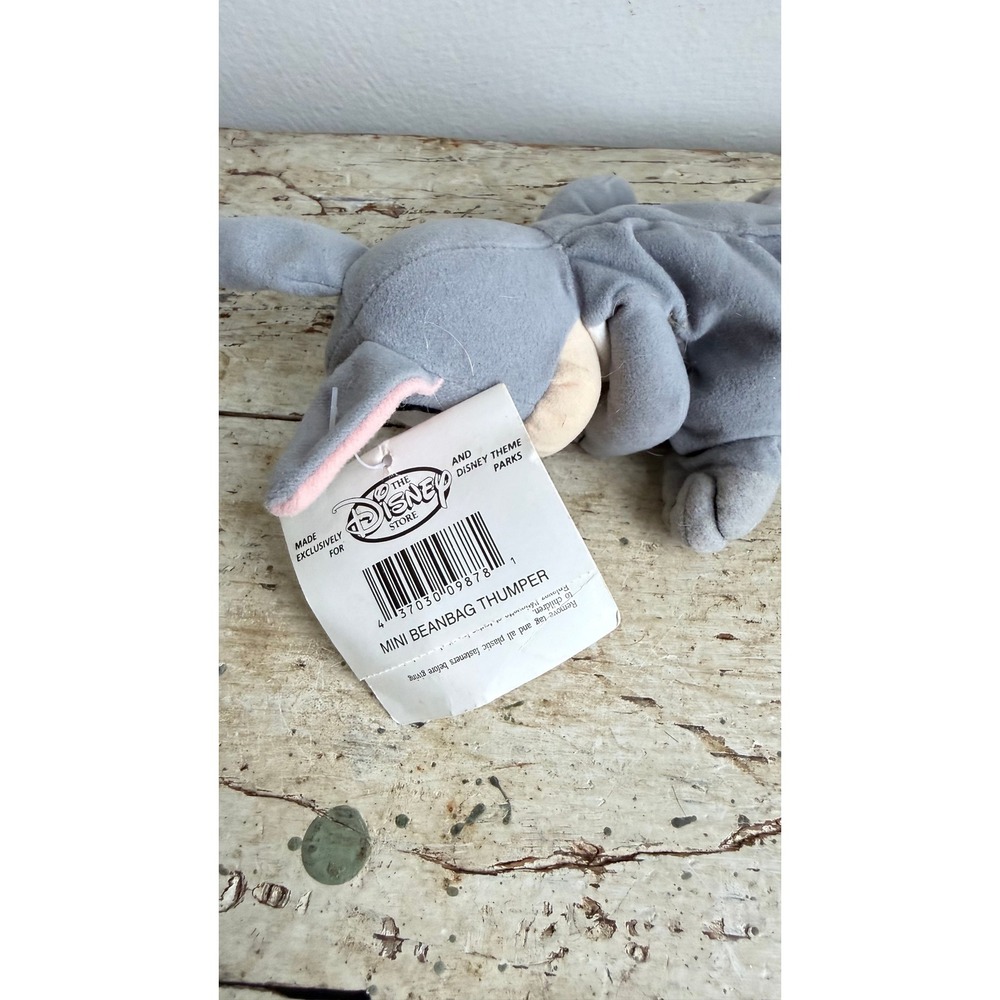 Disney Store Mini Beanbag Thumper Plush Bambi Rabbit Grey 8 Inch NWT CSGA - Picture 4 of 7